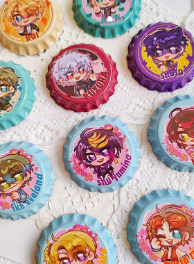 vtuber彩虹社luxiem瓶盖徽章明信片roza同人周边罗伊葛叶chronoir