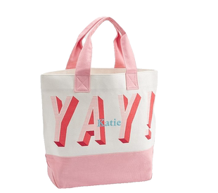 美国Pottery Barn Kids帆布包女士防水托特包大容量沙滩包购物袋