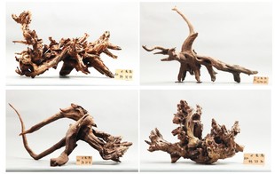 中型精品沉木造景木沉木紫柚木流木鱼缸水草天然装 饰木虾木B49