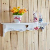 田园一字隔板壁挂墙壁置物架简约家居壁挂架墙挂挂饰白色衣帽架