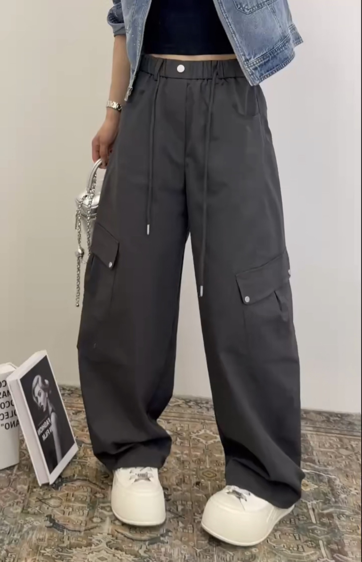 欧洲站2026春装新款休闲宽松工装裤女韩版显瘦百搭直筒阔腿长裤子