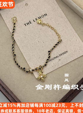 十字架金刚杵纯银手链新款高级感