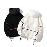 2024秋季潮流个性青年半拉链连帽卫衣白底W8888P45，商品下架区，电商A030-1