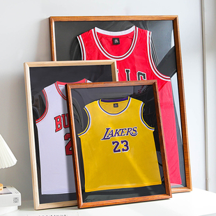 实木球衣框装裱框架签名收藏无损展示框定制卡纸相框挂墙足球蓝球