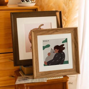 实木复古画框架装裱木质相框挂墙4k8k水彩素描a3a4纸拼图方形定制