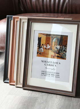 实木欧式装裱画框8K4开A30寸5075CM60定制海报24寸挂墙相框框架A4