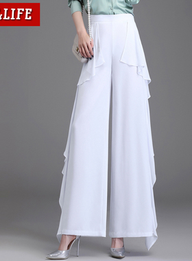 舞蹈裤女夏季宽松飘逸雪纺大脚裤新款垂感阔腿裤女长裤演出服装薄