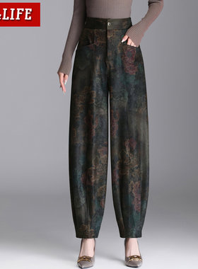 2022秋冬新款宽松显瘦灯笼裤女裤哈伦裤高腰休闲裤阔腿裤厚款长裤