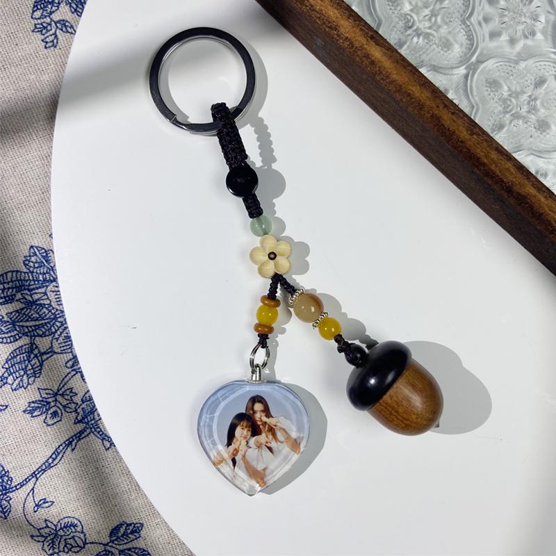 diy定制照片钥匙扣内可放置小物
