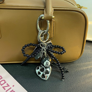 壳挂绳电镀珠蝴蝶结爱心包包挂件ins背包挂饰女吊坠饰品