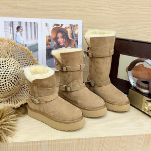 2025新款 雪地靴羊皮毛一体短中长筒自选保暖加绒防滑橡胶厚底棉鞋