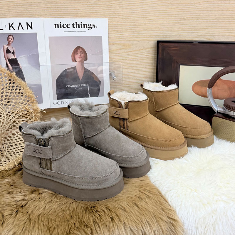 头层牛皮加绒保暖2025新款雪地靴防滑橡胶厚底高品质短筒雪地棉靴