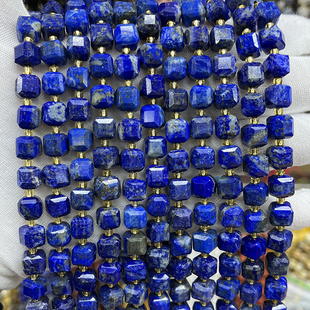 天然青金石方糖切面散珠手链项链半成品DIY正方形水晶手串珠饰品