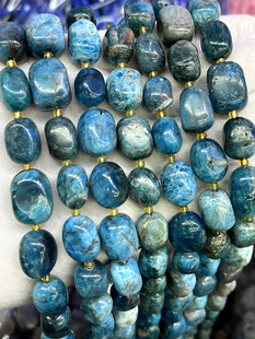 天然蓝磷灰石散珠随形手链项链半成品DIY材料蓝水晶手串饰品配饰