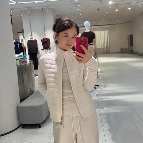 秋冬通勤立领拉链针织马甲女装