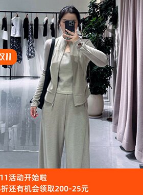 冬季运动风立领拉链卫衣女套装