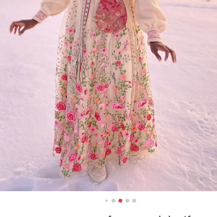 一路繁花外单尾货重工绣花吊带连衣裙 礼服高个子女花卉仙女实拍