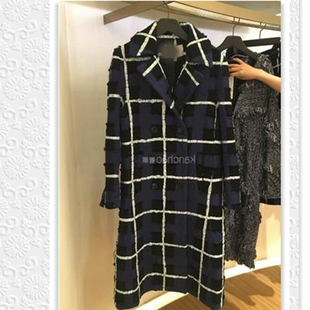 收藏系列外套 格子重工走秀经典 重磅高定明星同款 手工编织大衣