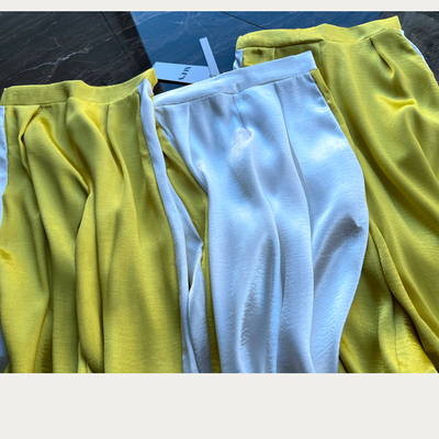 撞色青春少女九分裤子高腰