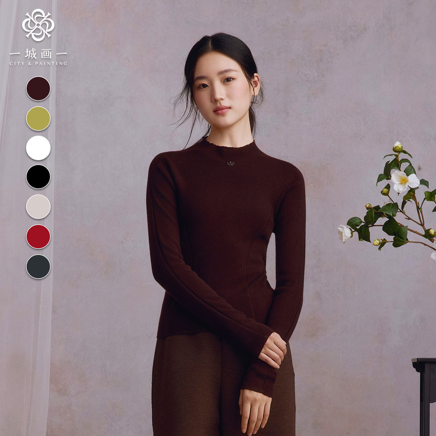 【茶影酬秋】一城画一2025冬季新款休闲中高领设计短款套头毛衫女,女装/女士精品,毛针织衫,淘宝优惠券,粉丝福利购,淘宝优惠卷