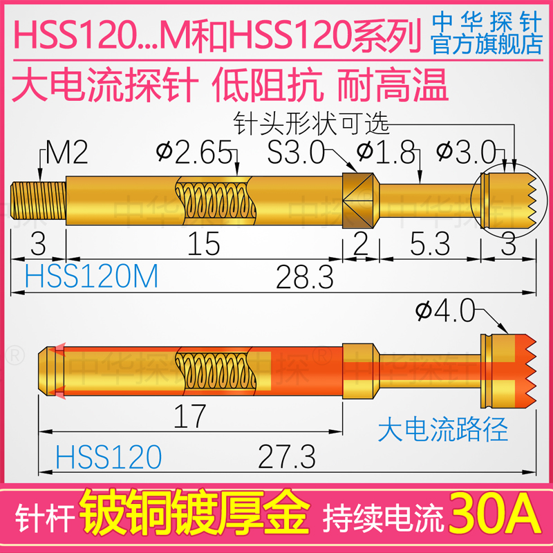 大电流探针 HSS120 ≤30A HRS120探针 CP265-H3.0-M2 R113-30-M2 五金/工具 其它测量工具 原图主图