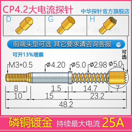 25A高电流针CP4.2-H5.0-25A