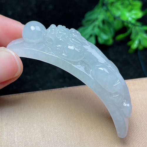 A货翡翠 冰糯种 手牌貔貅 老坑种弯条手链串diy配件饰品 一手货源