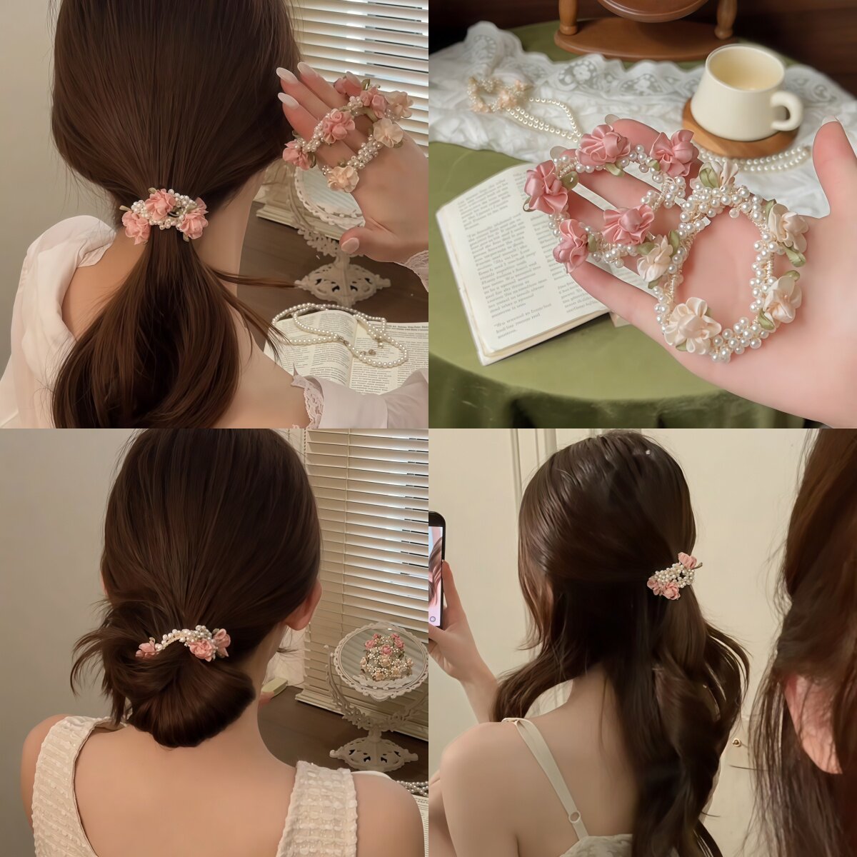 珍珠发绳扎头皮筋丸子头头绳女