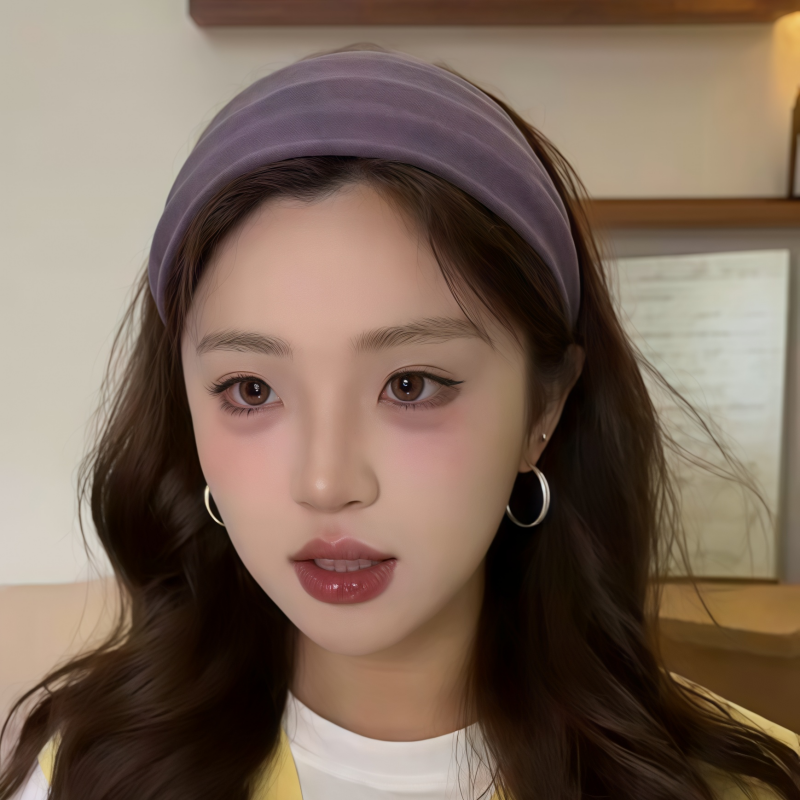 紫色宽边高颅顶绒面发箍女2026新款洗脸发卡春季百搭外出头箍发饰