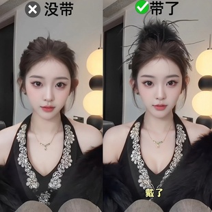 羽毛抓夹女高级感鸵鸟毛发夹后脑勺发量多鲨鱼夹毛毛发卡夹子头饰