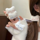 粉色腮红小猫咪皮筋女秋冬毛绒发绳发圈可爱发绳甜美卡通学生发饰