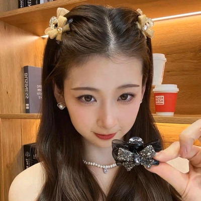 双面蝴蝶结网纱小夹子