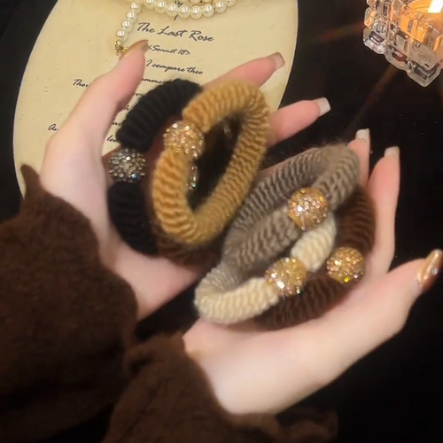 加粗水钻发绳女小肠发圈扎高马尾