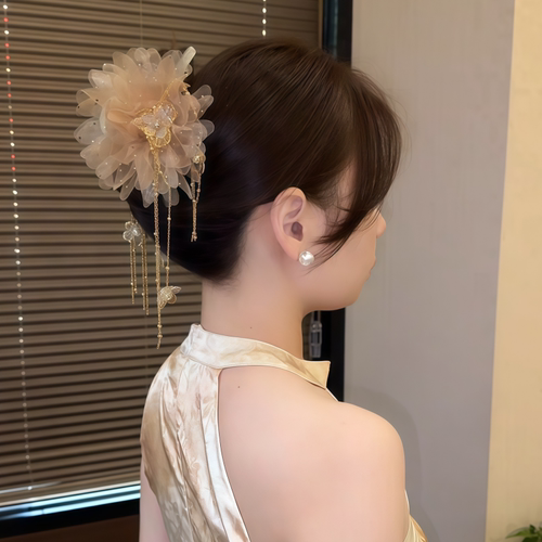 流苏抓夹女夏季盘发夹子头饰