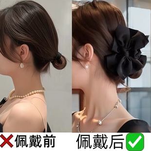 黑色蝴蝶结抓夹女发卡2025新款高级感后脑勺饱满显发量发夹头饰