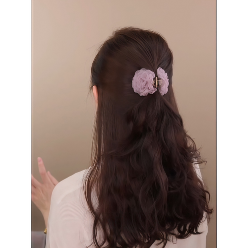 花朵发夹女后脑勺盘发抓夹鲨鱼夹