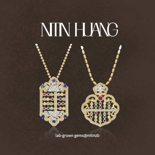 NITINHUANG彩色培育蓝宝石算盘
