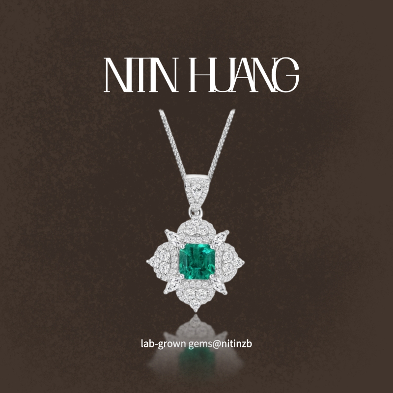 培育祖母绿哥伦比亚925纯银项链