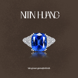 培育钴尖晶9ct NITINHUANG 矢车菊色蓝小妖宝石戒指 关注立减