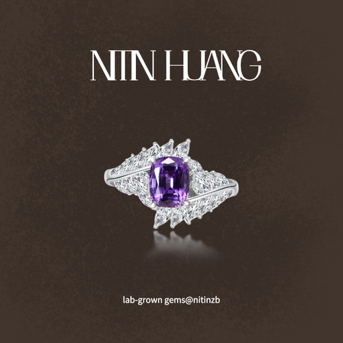 九紫离火运培育宝石3.5克拉戒指