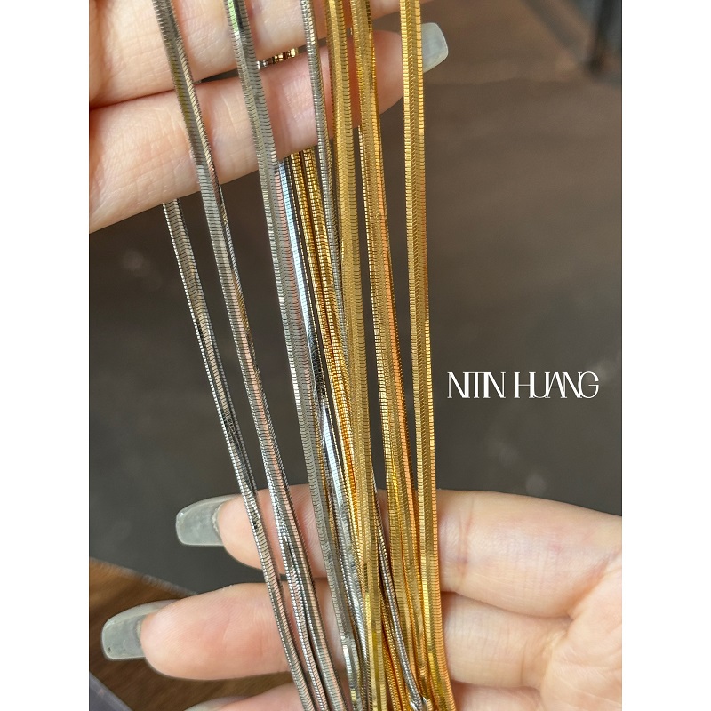 NITINHUANG三层纯银锁骨链