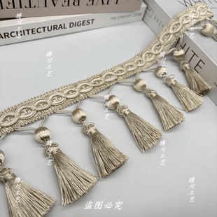 欧式窗帘花边大木珠流苏吊穗幔头帷幔装饰辅料