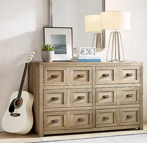 斗柜美国RH实木乡村复古抽屉柜