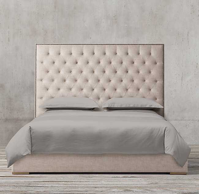 French rural Retro furniture Italian Northern Europe Double bed U.S.A RH English villa Flax Soft pack bedin the Residential furniture , Beds , Fabric bed  category - from Buy2taobao.com to provide professional Taobao agent buy service
