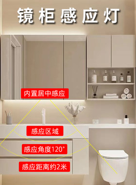 镜前灯上下发光智能感应人来亮灯