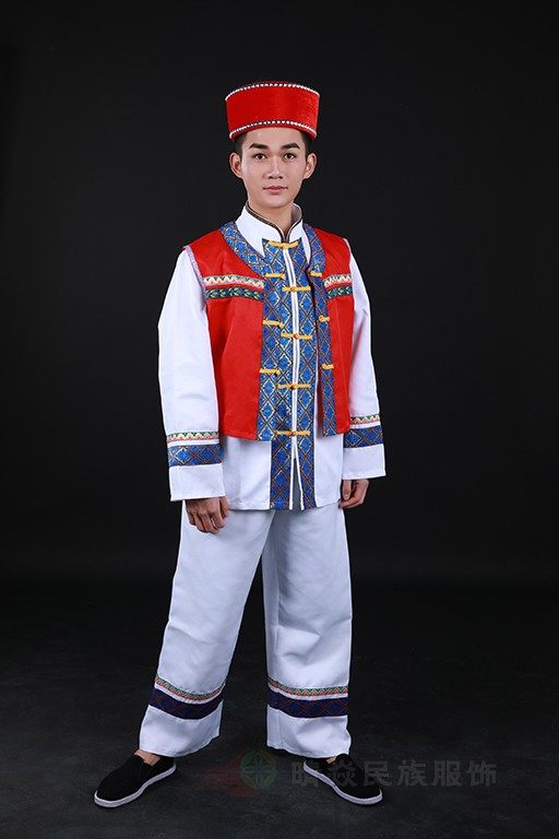 晴焱服饰京族男装舞蹈演出服装宁夏量身定做少数民族服装