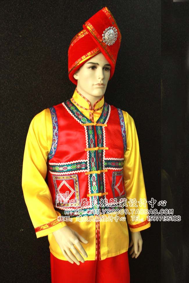 晴焱民族服饰 壮族盛装 演出表演服装 少数民族服装 舞蹈服装男装