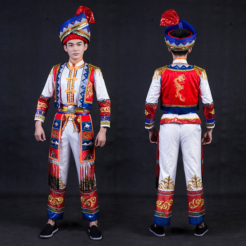 新款米粒高端定制壮族服装节日主持人歌手礼仪舞台演出盛装男装