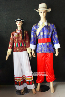 晴焱民族服装定做摩梭族服装少数民族舞台演出服女装演出服套装