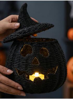 跨境新品 Halloween Jack-O万圣节树脂南瓜灯收纳盒家居装饰摆件